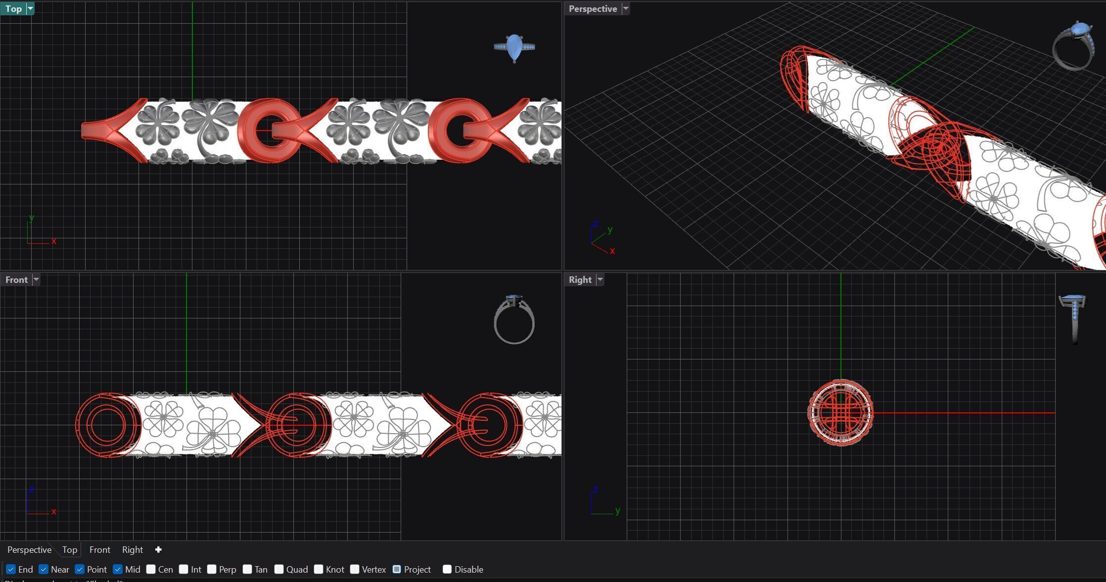 Clover leaf Chain link 3D print model_5