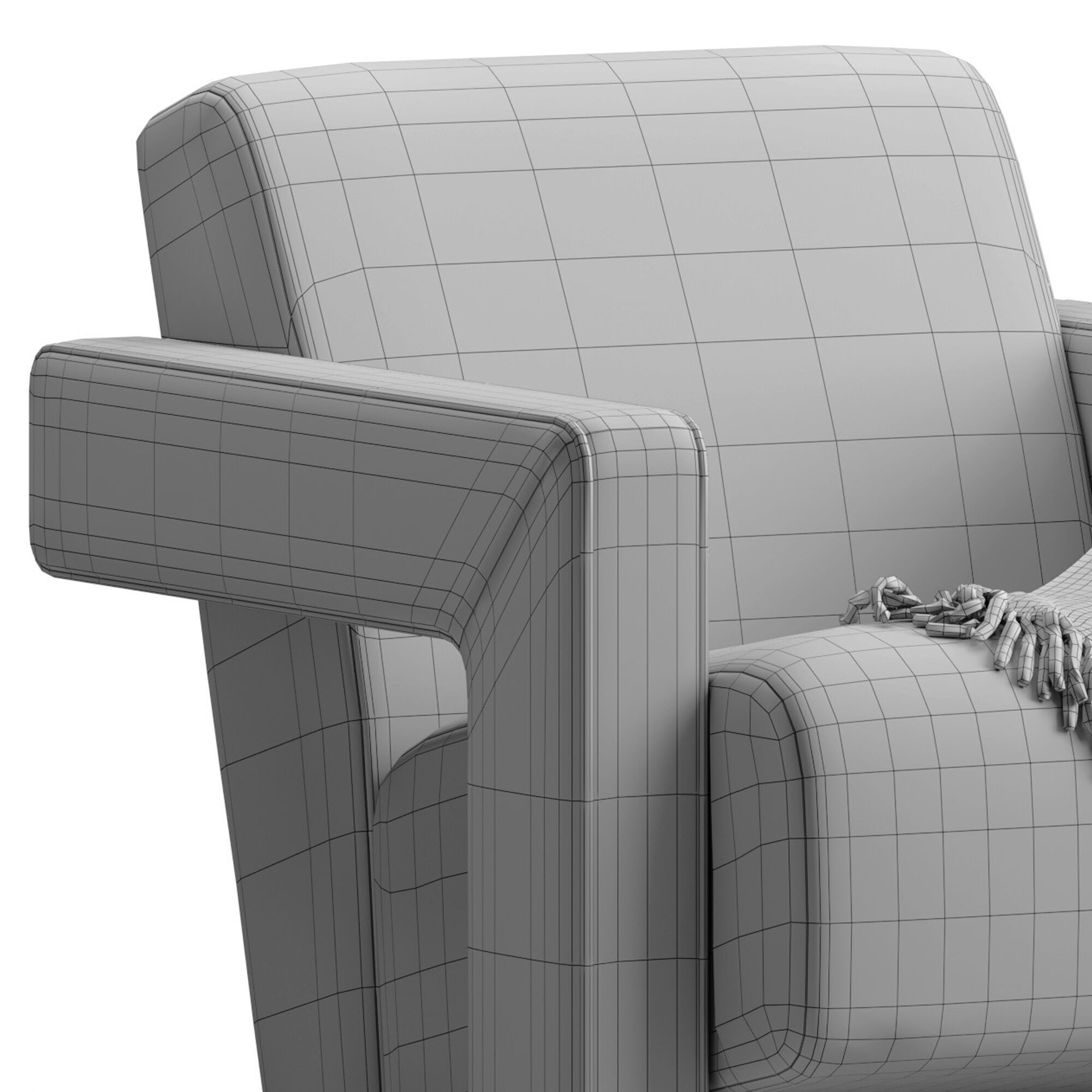 Brompton Sculptural Armchair Lichen Velvet 3D model_14