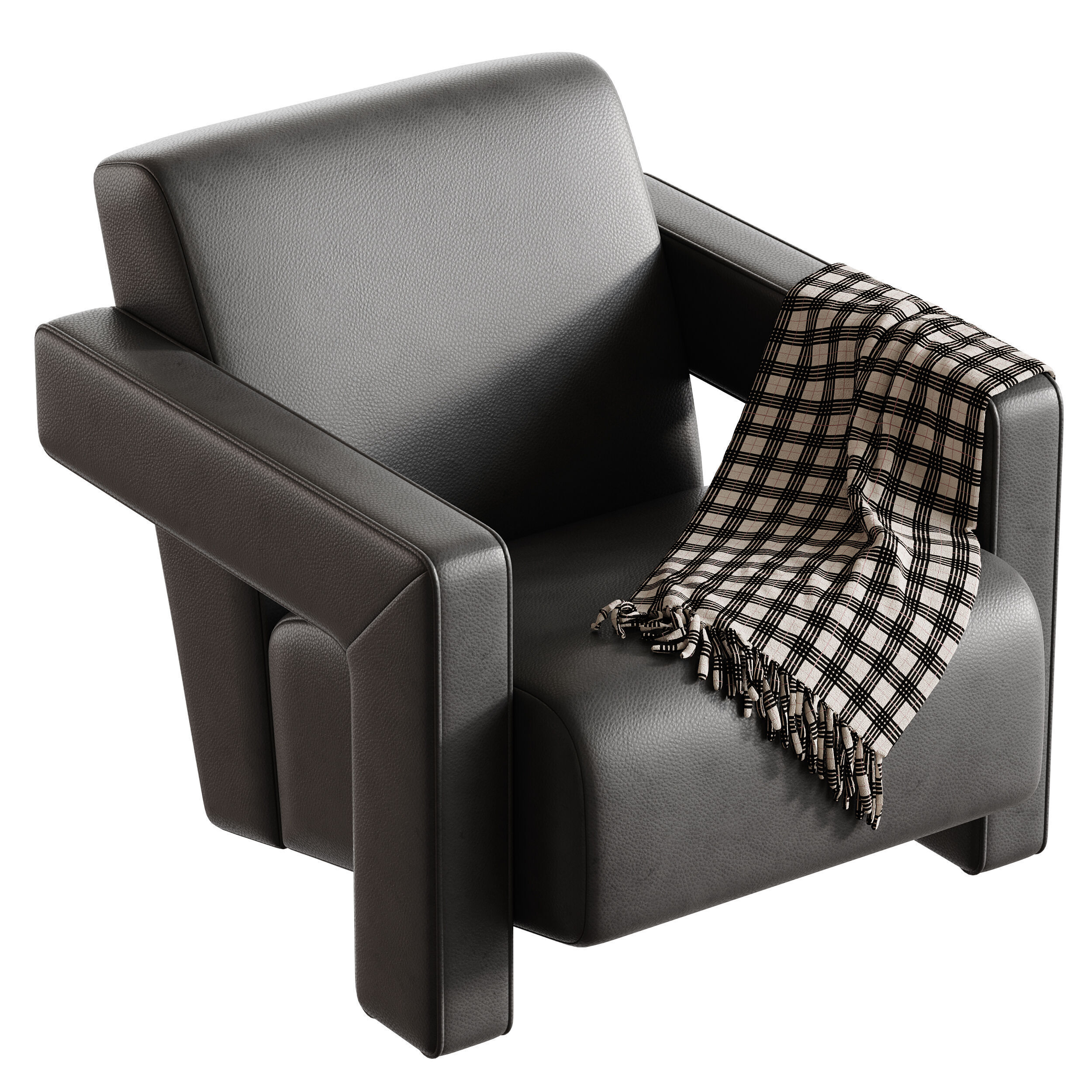 Brompton Sculptural Armchair Lichen Velvet 3D model_8