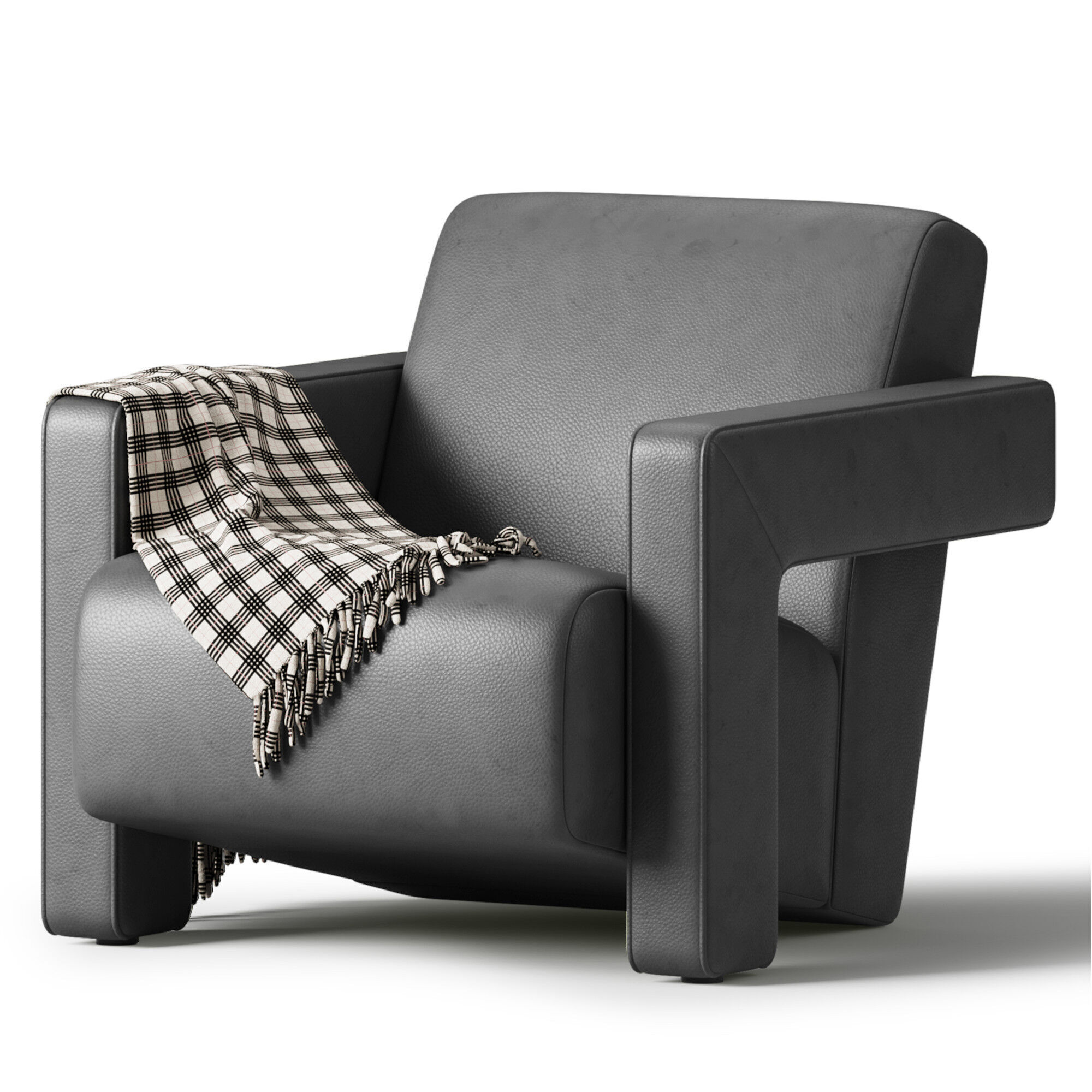 Brompton Sculptural Armchair Lichen Velvet 3D model_7