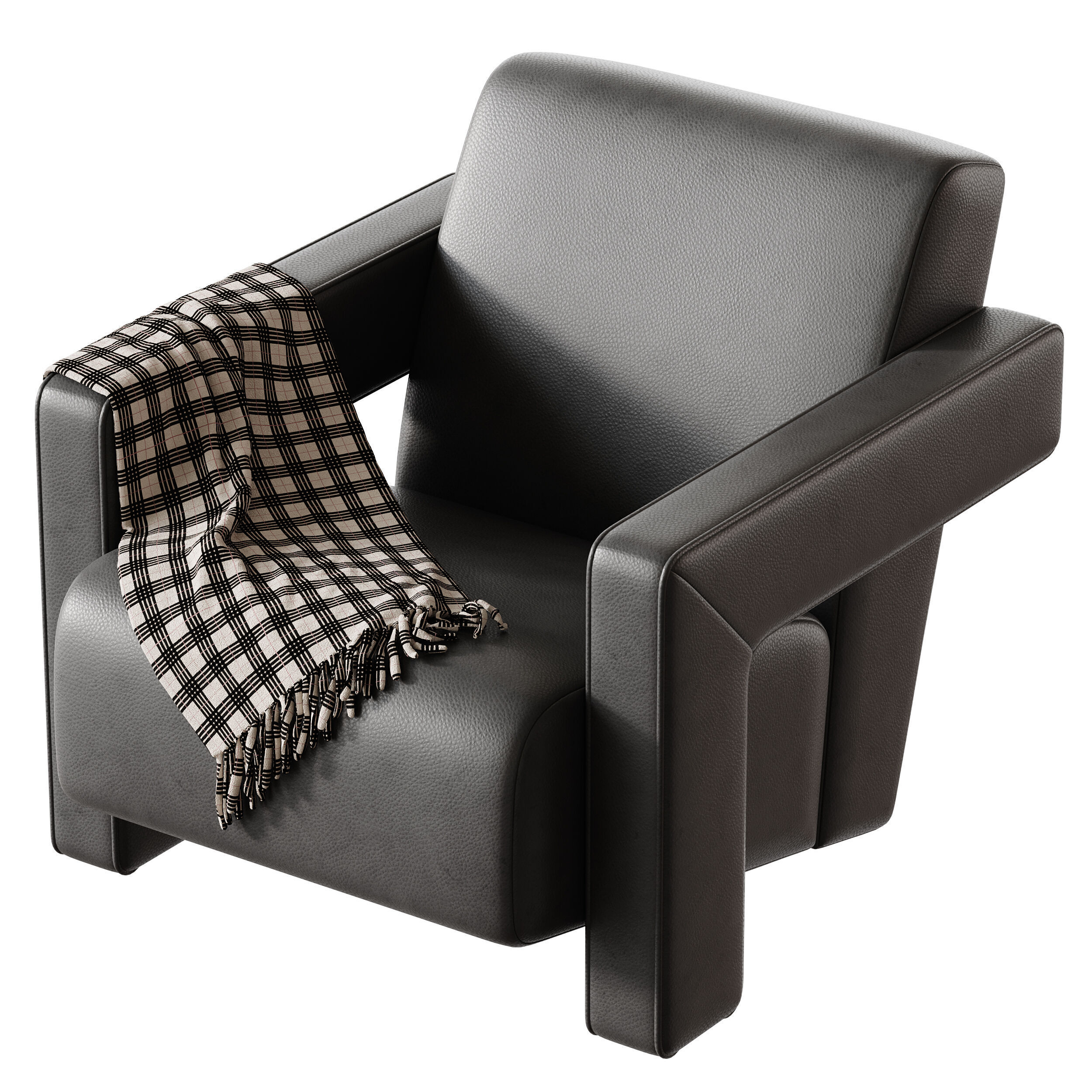 Brompton Sculptural Armchair Lichen Velvet 3D model_9