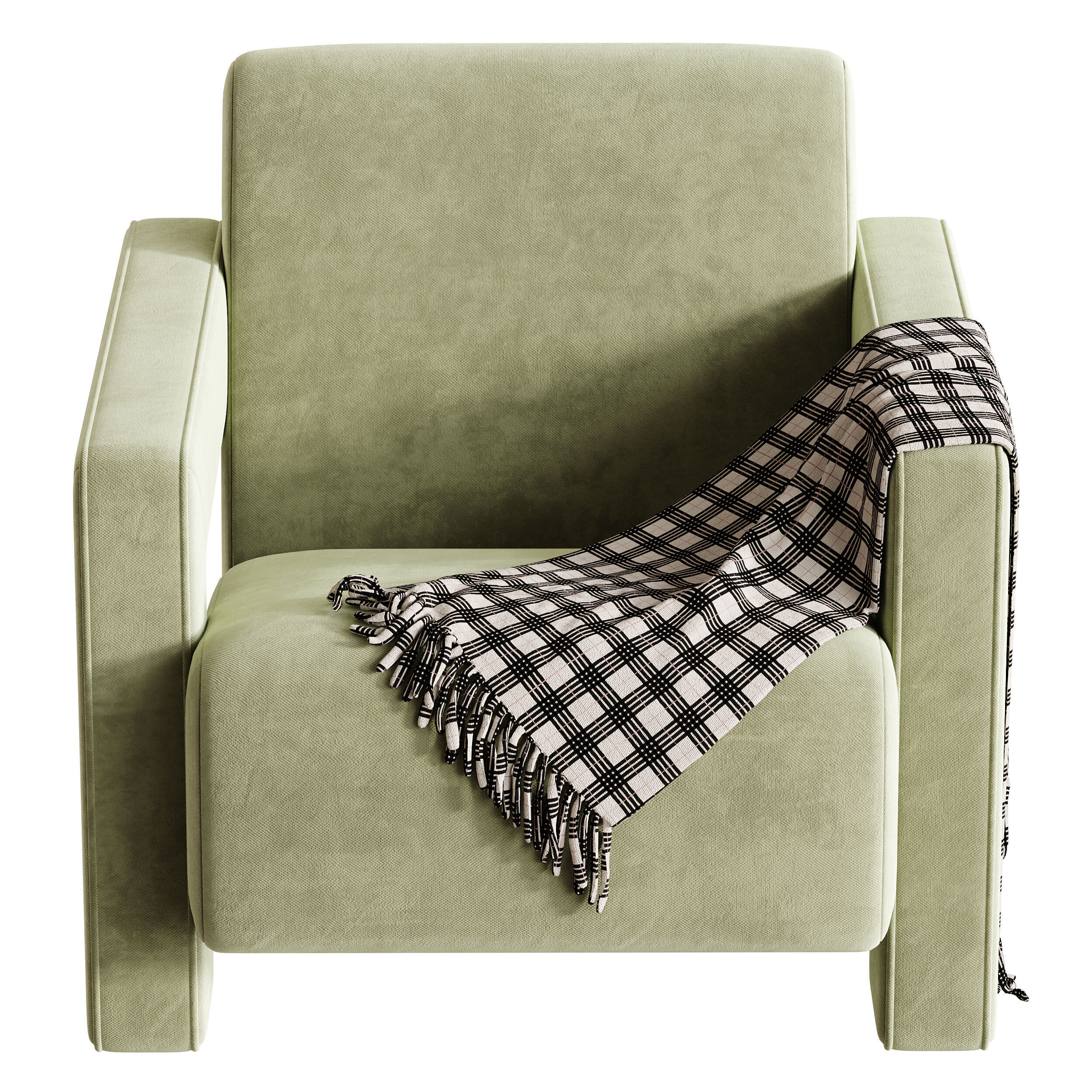 Brompton Sculptural Armchair Lichen Velvet 3D model_10