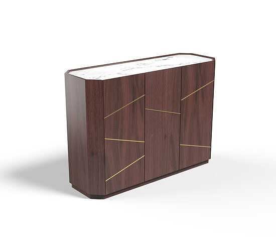 Modern FlatPack Credenza Cabinet Particle Board Friendly Free 3D model