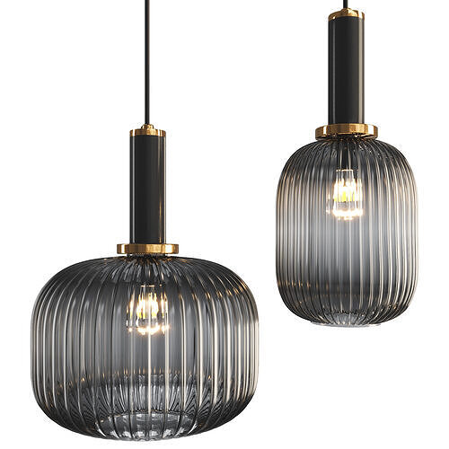 Pendant lamp IRIS BLACK Low-poly 3D model