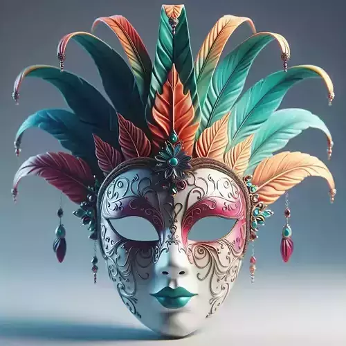 628    Venetian  Carnival  Mask    Color     3D Model 3D print model