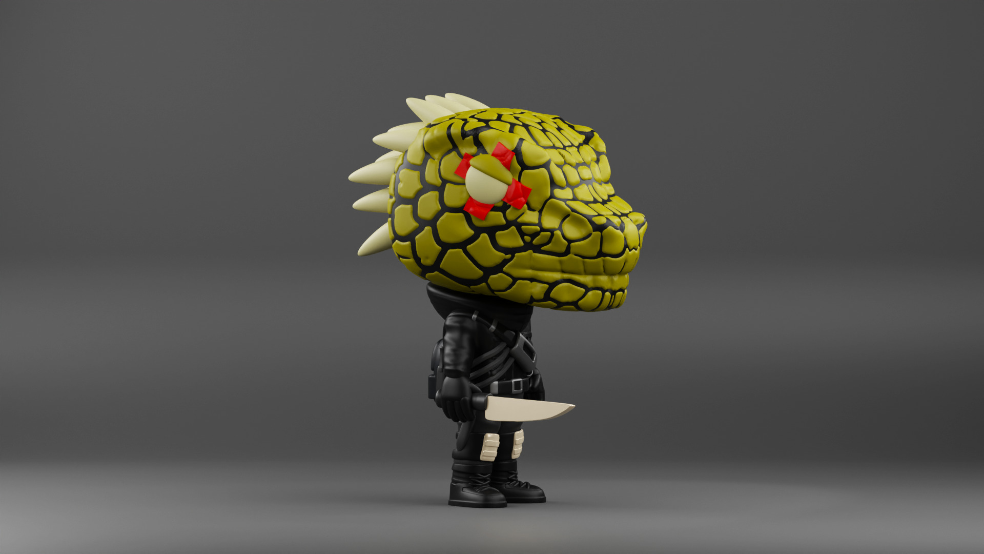 Caiman funko pop from the anime Dorohedoro 3D print model_5