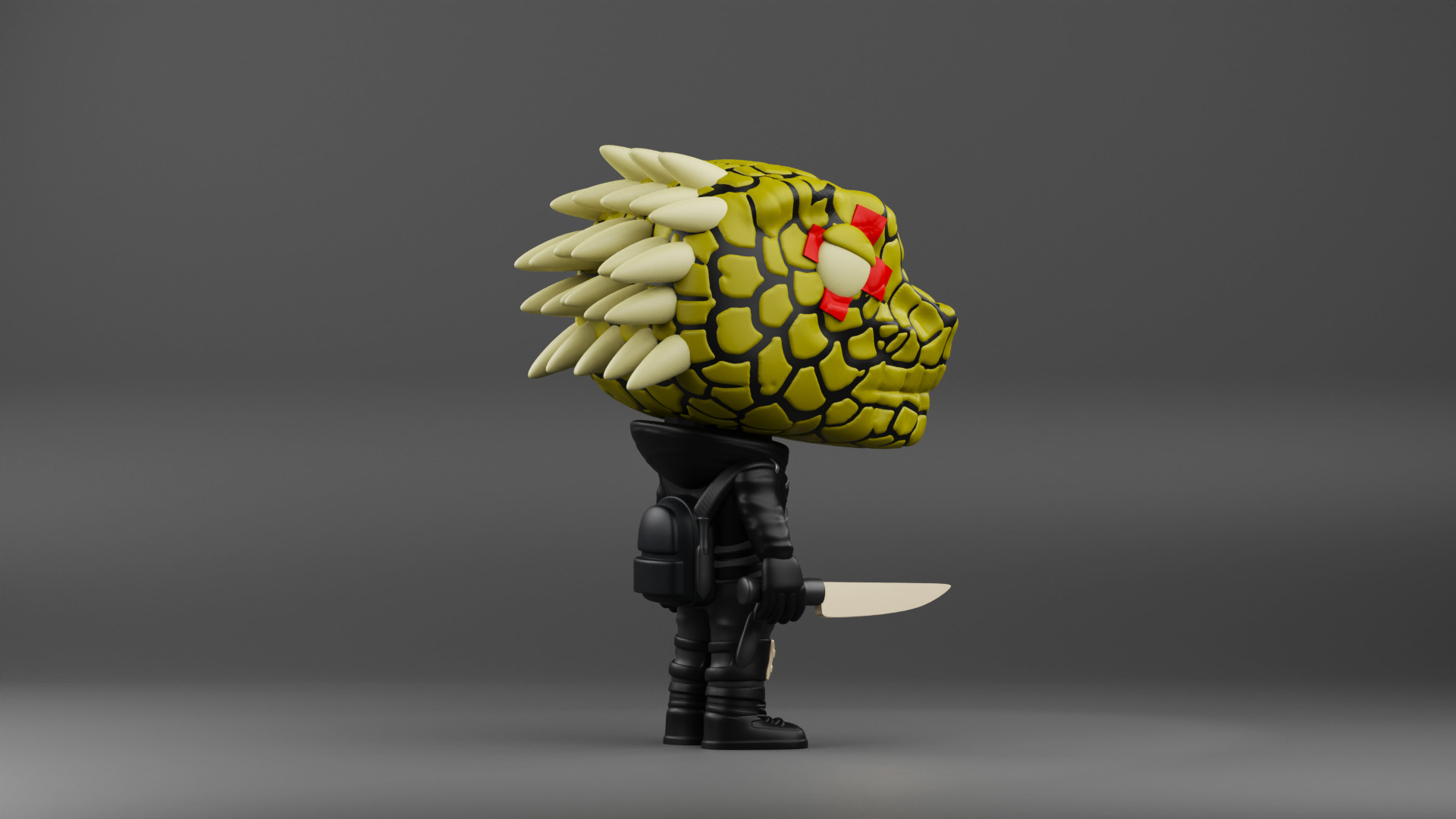 Caiman funko pop from the anime Dorohedoro 3D print model_7