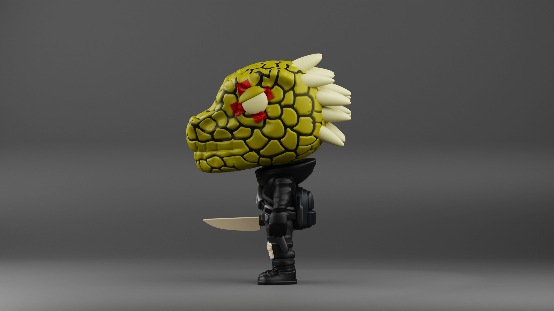 Caiman funko pop from the anime Dorohedoro 3D print model_12