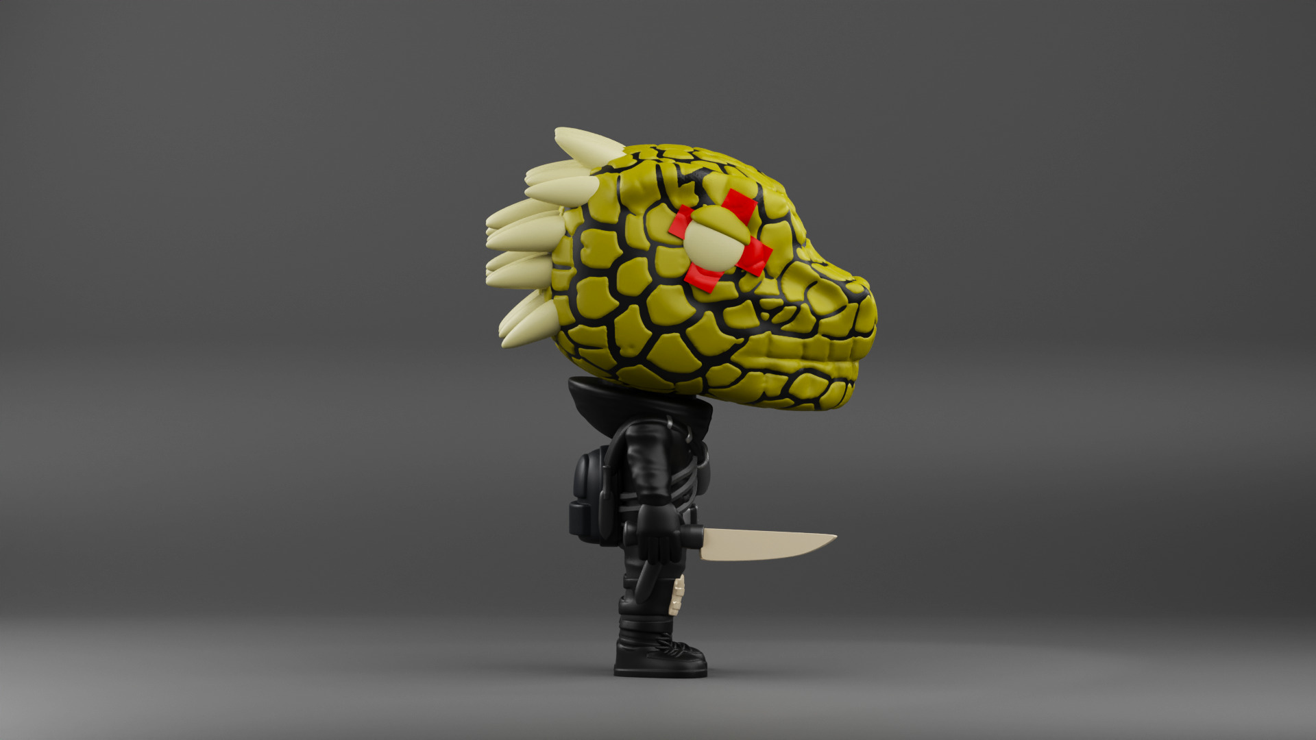 Caiman funko pop from the anime Dorohedoro 3D print model_6