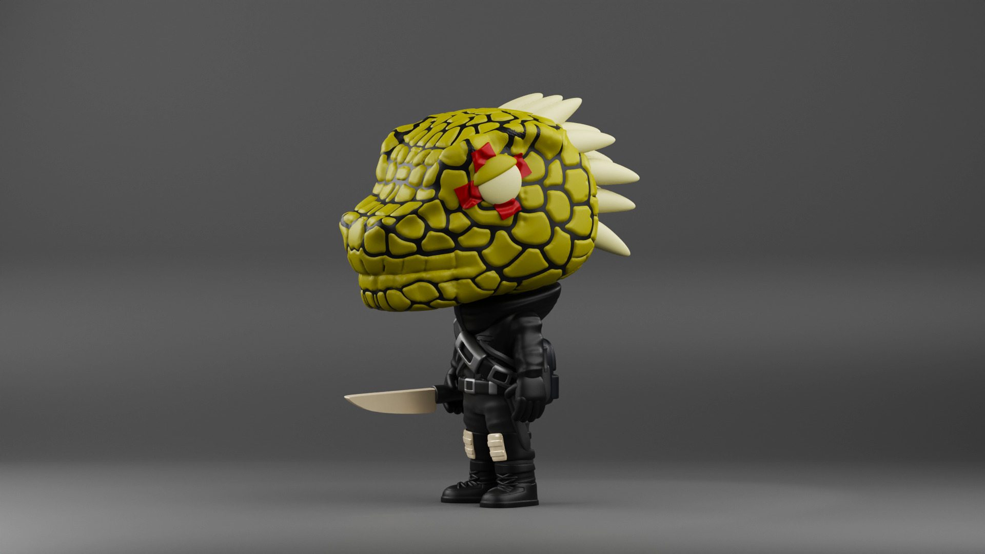 Caiman funko pop from the anime Dorohedoro 3D print model_13