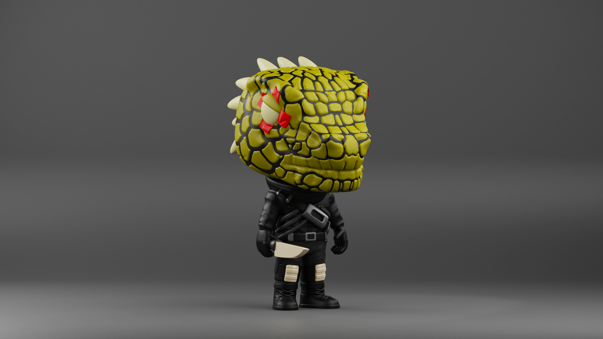 Caiman funko pop from the anime Dorohedoro 3D print model_4