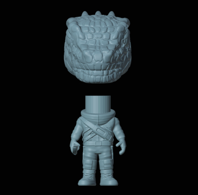 Caiman funko pop from the anime Dorohedoro 3D print model_1