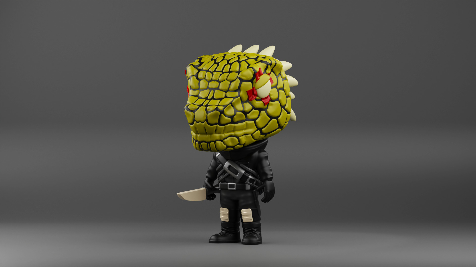Caiman funko pop from the anime Dorohedoro 3D print model_14