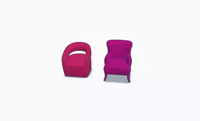 2 Pack Arm Chair 3D Models STL FBX OBJ 3D print model