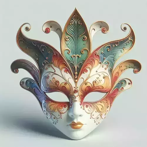 630   Venetian  Carnival  Mask     Color    3D Model