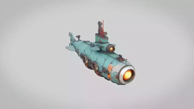 Submarine Low-poly 3D model