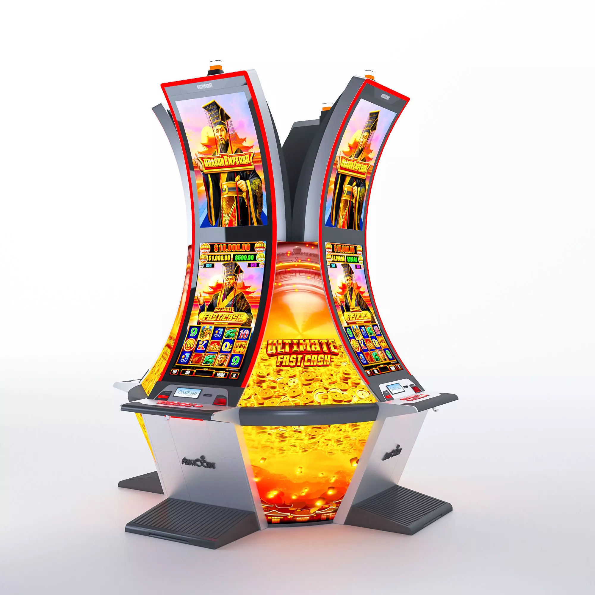 Arc Double Casino Slot Machine and Chair Low-poly 3D model