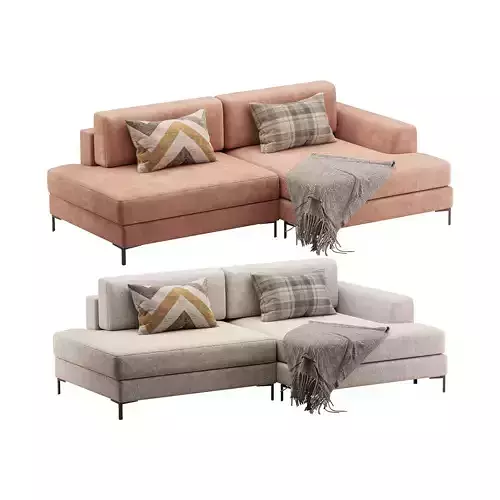 Corner sofa Edwin Velvet Terra