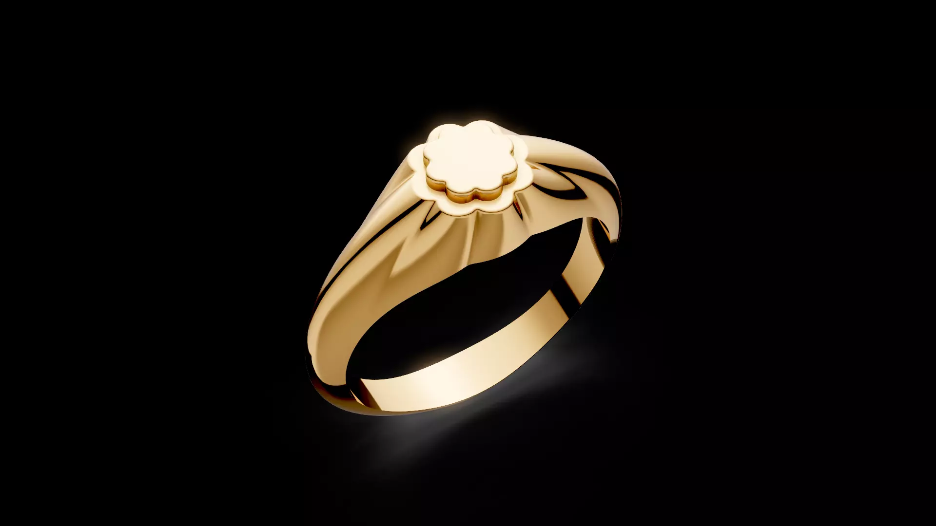 Flower Top Signet Ring 3D print model