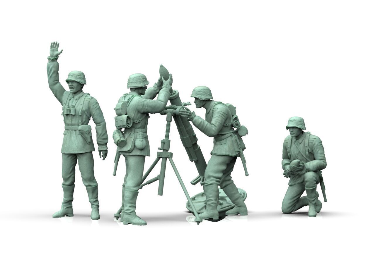 German soldiers Crew and Granatwerfer 42 3D print model_42