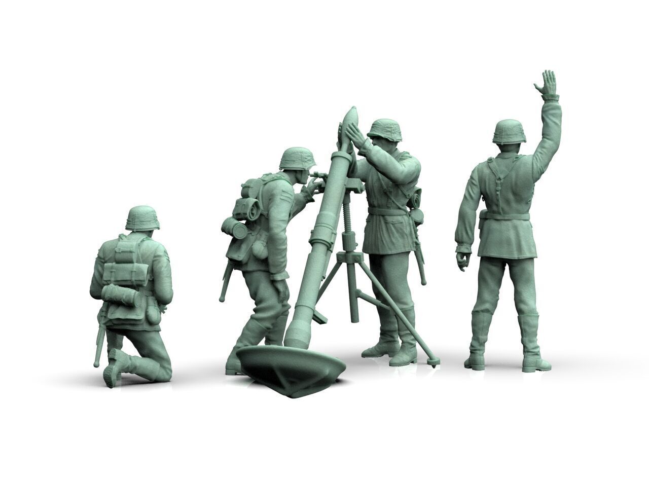 German soldiers Crew and Granatwerfer 42 3D print model_53