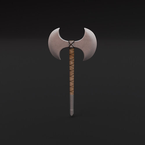 Battle axe Low-poly 3D model