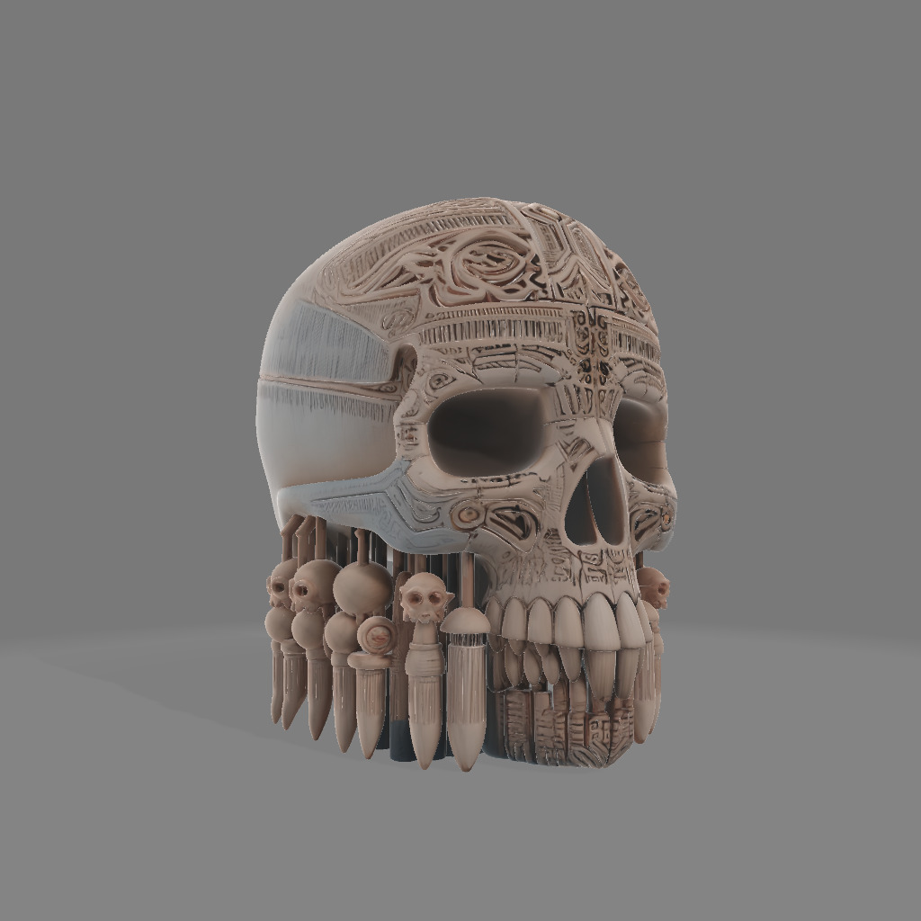 Inuit Shaman Skull Spirit Symbol 3D print model_1