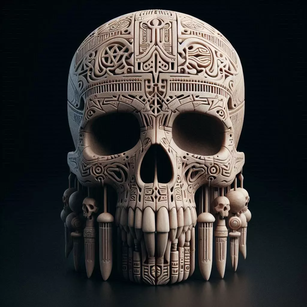 Inuit Shaman Skull Spirit Symbol 3D print model_0