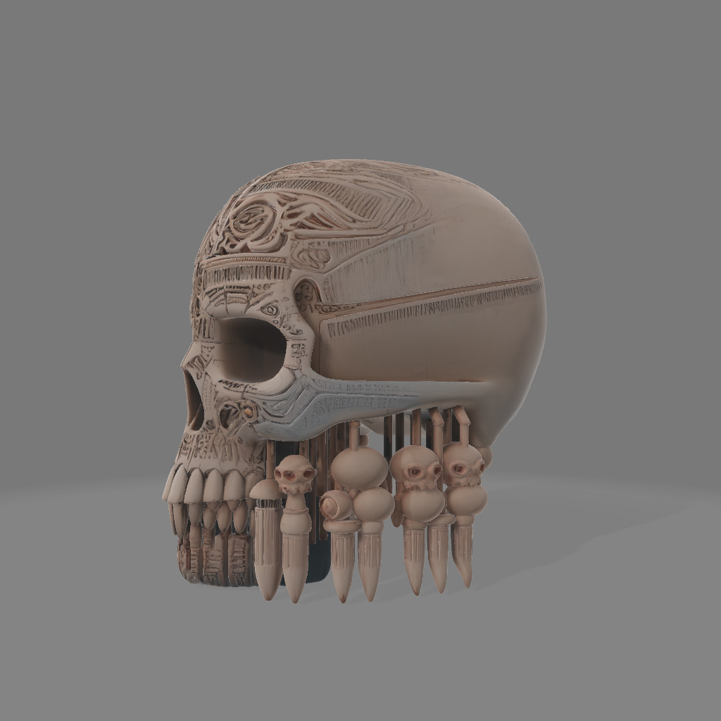 Inuit Shaman Skull Spirit Symbol 3D print model_2