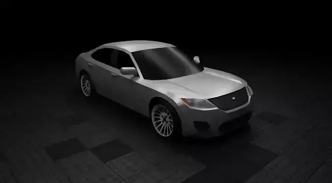 Low Poly Modern Generic Full-Size Sedan 