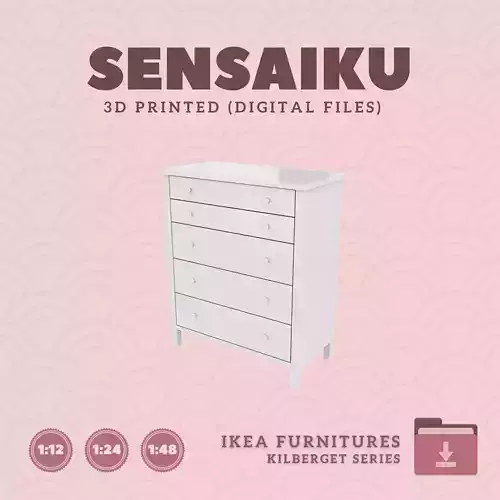 2 KILBERGET 5 Drawer Chest for Dollhouse - IKEA - 3D Print
