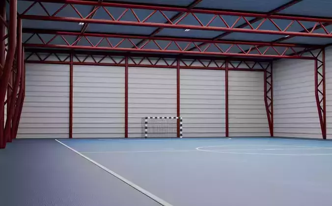 Realistic Futsal Court 3D Model True to Life Dimensions 3D model