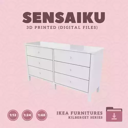 3 KILBERGET 6 Drawer Chest for Dollhouse - IKEA - 3D Print