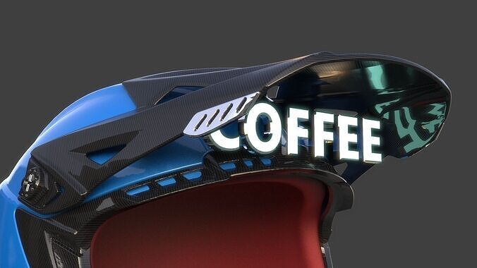 Helmet-Themed Coffee Shop 3D model