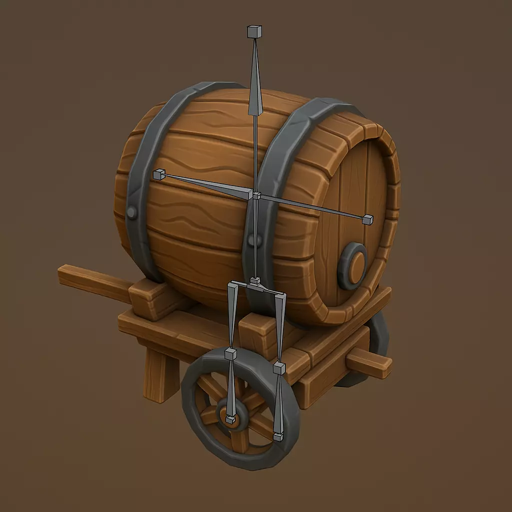 Stylized Medieval Crate - Game Ready PBR Asset 3D model_0