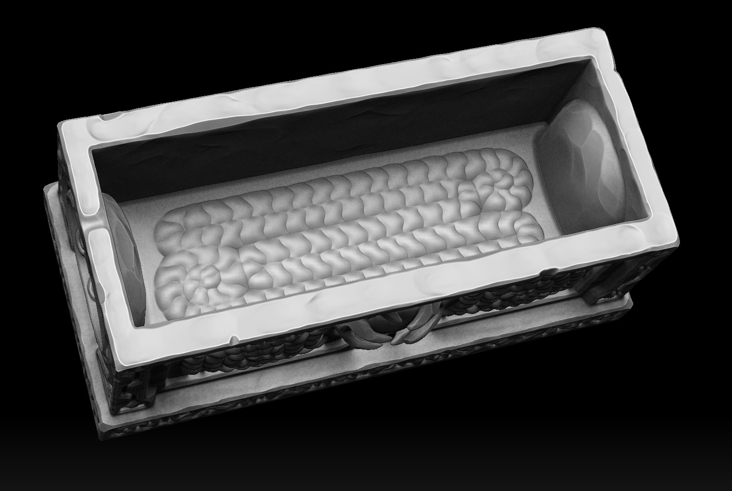 Ancient cthulhu sarcophagus 3d print 3D print model_4