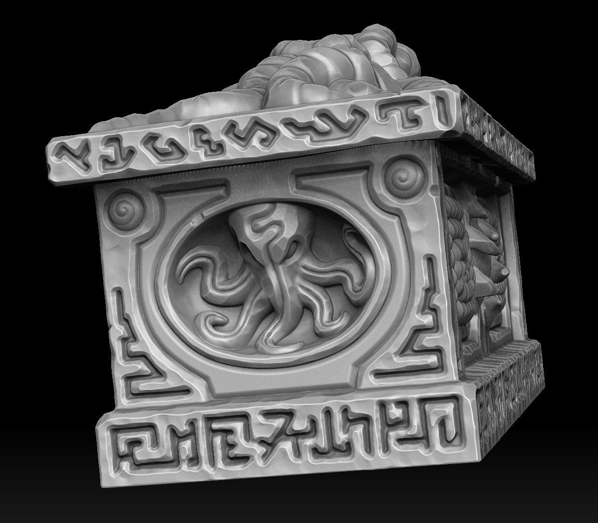 Ancient cthulhu sarcophagus 3d print 3D print model_2