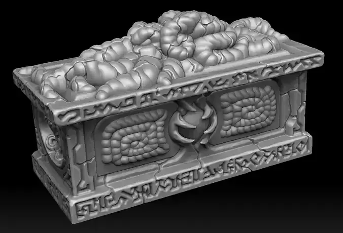 Ancient cthulhu sarcophagus 3d print 3D print model