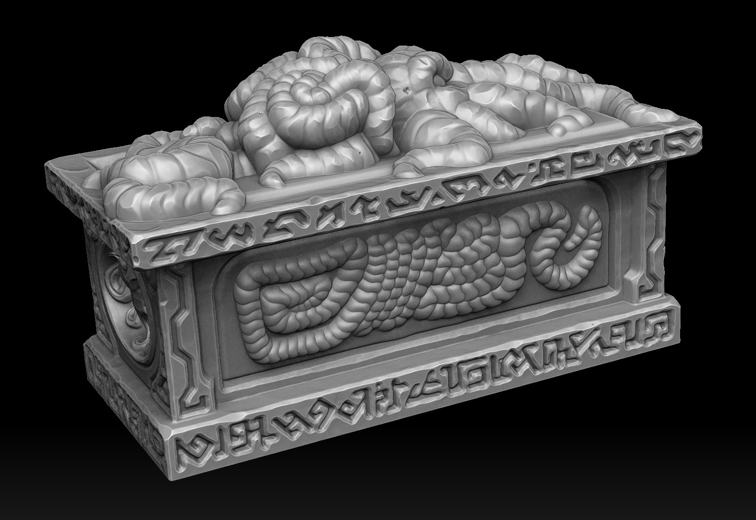 Ancient cthulhu sarcophagus 3d print 3D print model_3