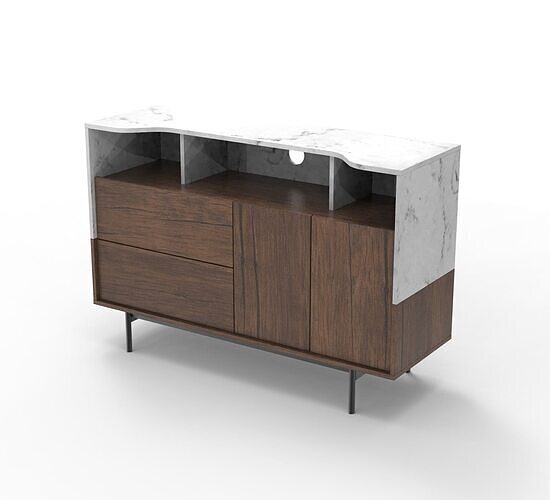 Modern FlatPack Credenza Cabinet Free 3D model