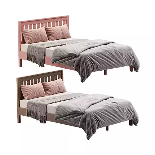 Deluxe Wood Platform Bed 3D model