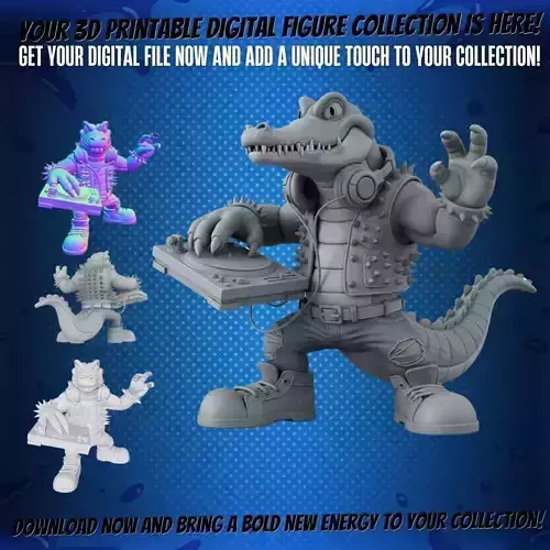 Punk DJ Alligator Figure  3D print model