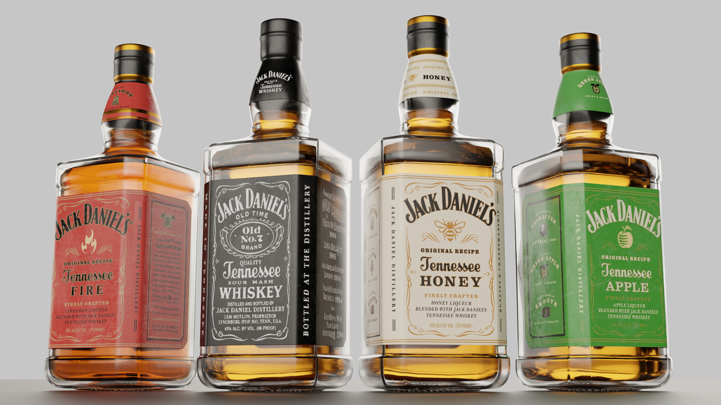 66 Alcohol Bottles Full Collection Low-poly 3D model_2