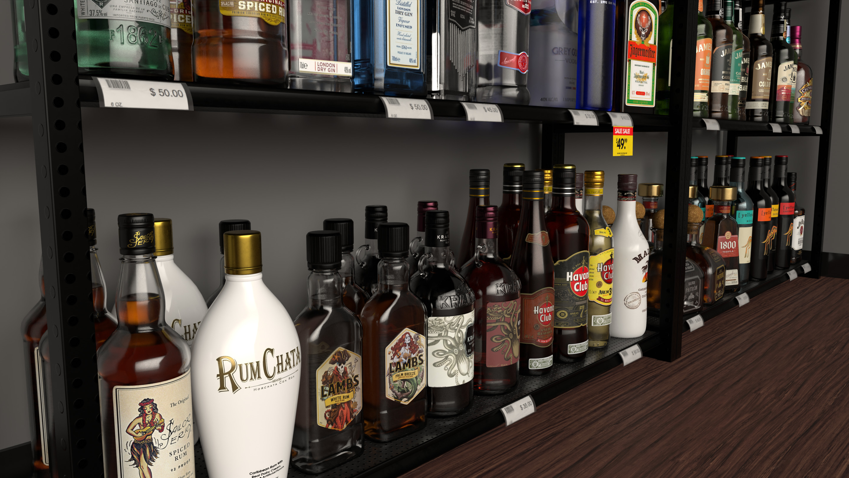 66 Alcohol Bottles Full Collection Low-poly 3D model_11