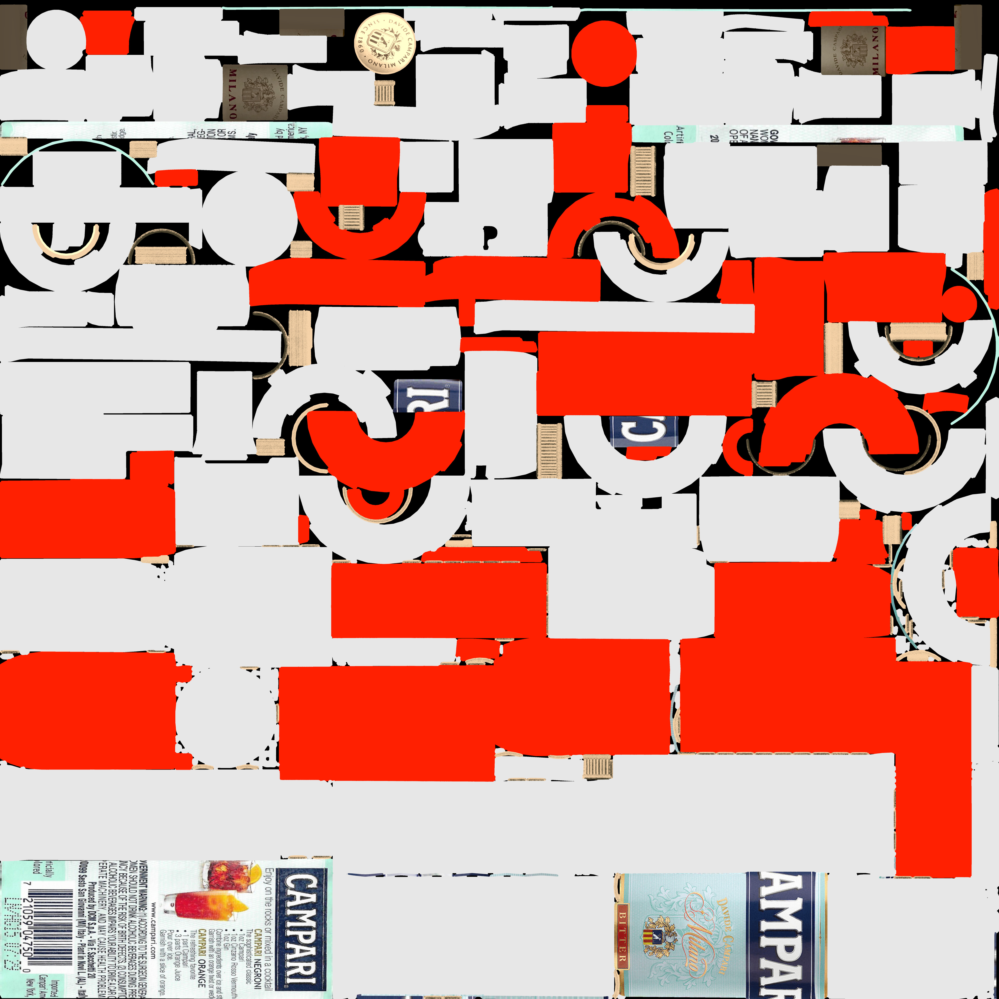 66 Alcohol Bottles Full Collection Low-poly 3D model_24