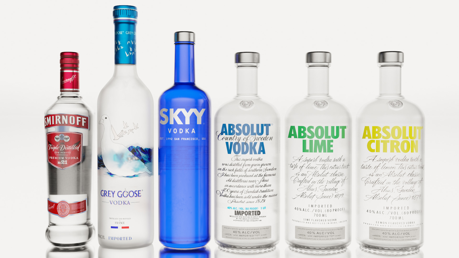 66 Alcohol Bottles Full Collection Low-poly 3D model_4