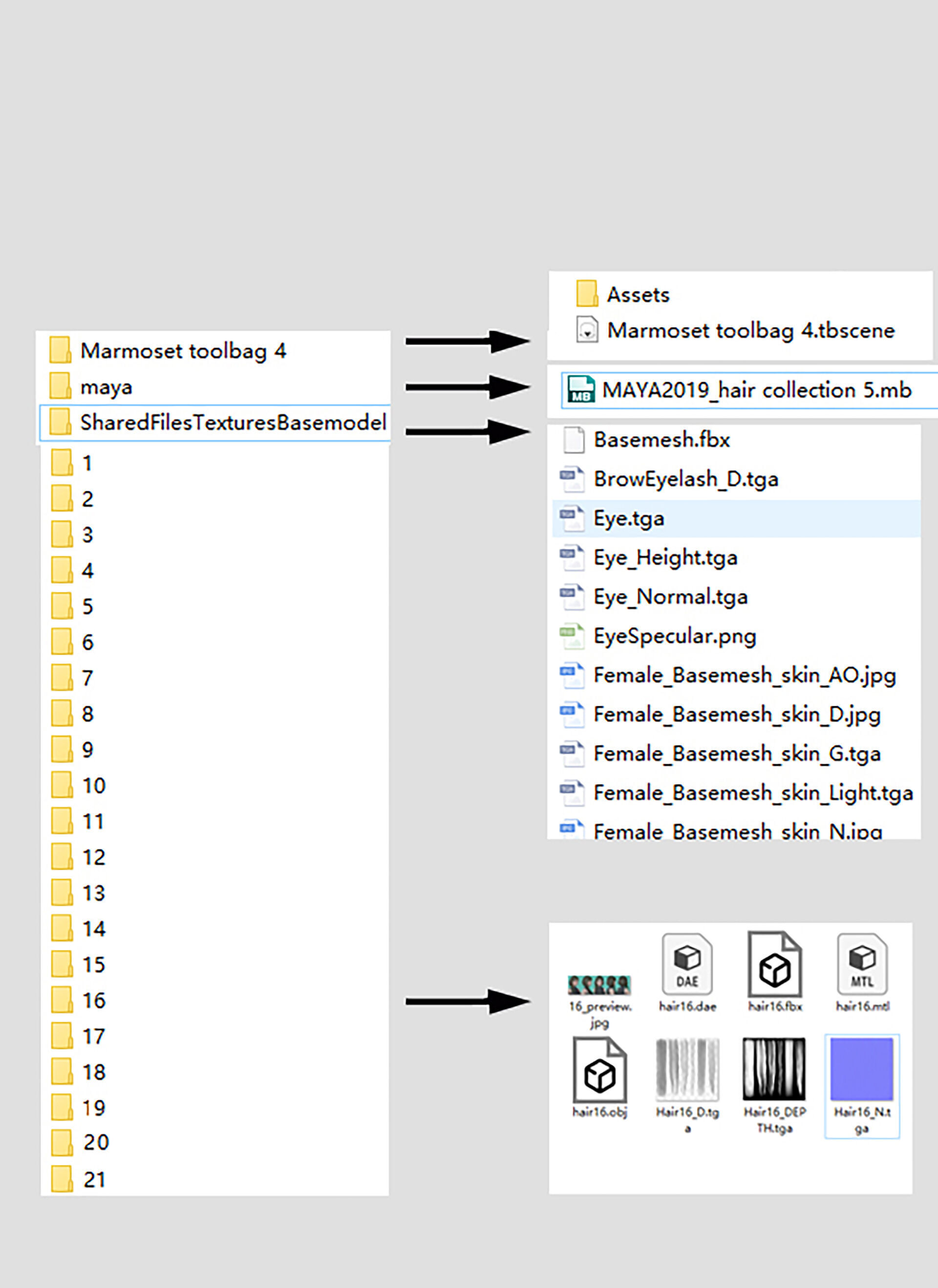 21 Real-time Women Hairstyles collection 11 Low-poly 3D model_24