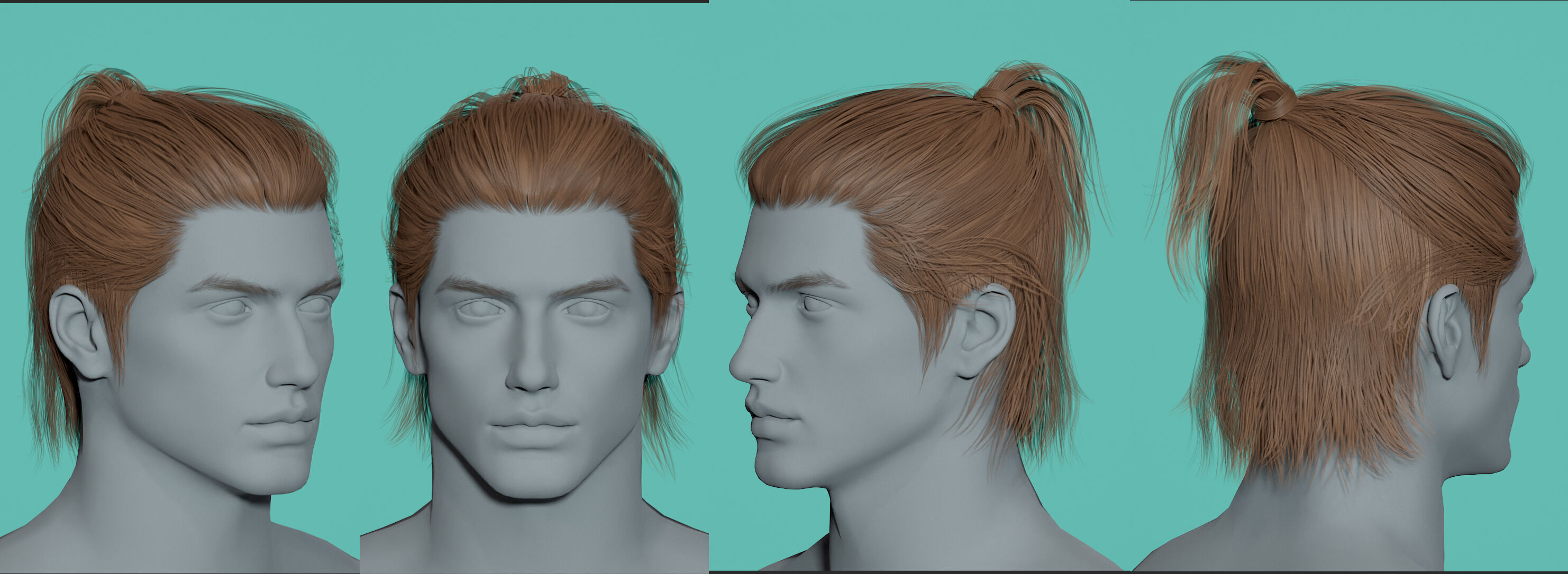 21 Real-time man Hairstyles collection 01 Low-poly 3D model_16