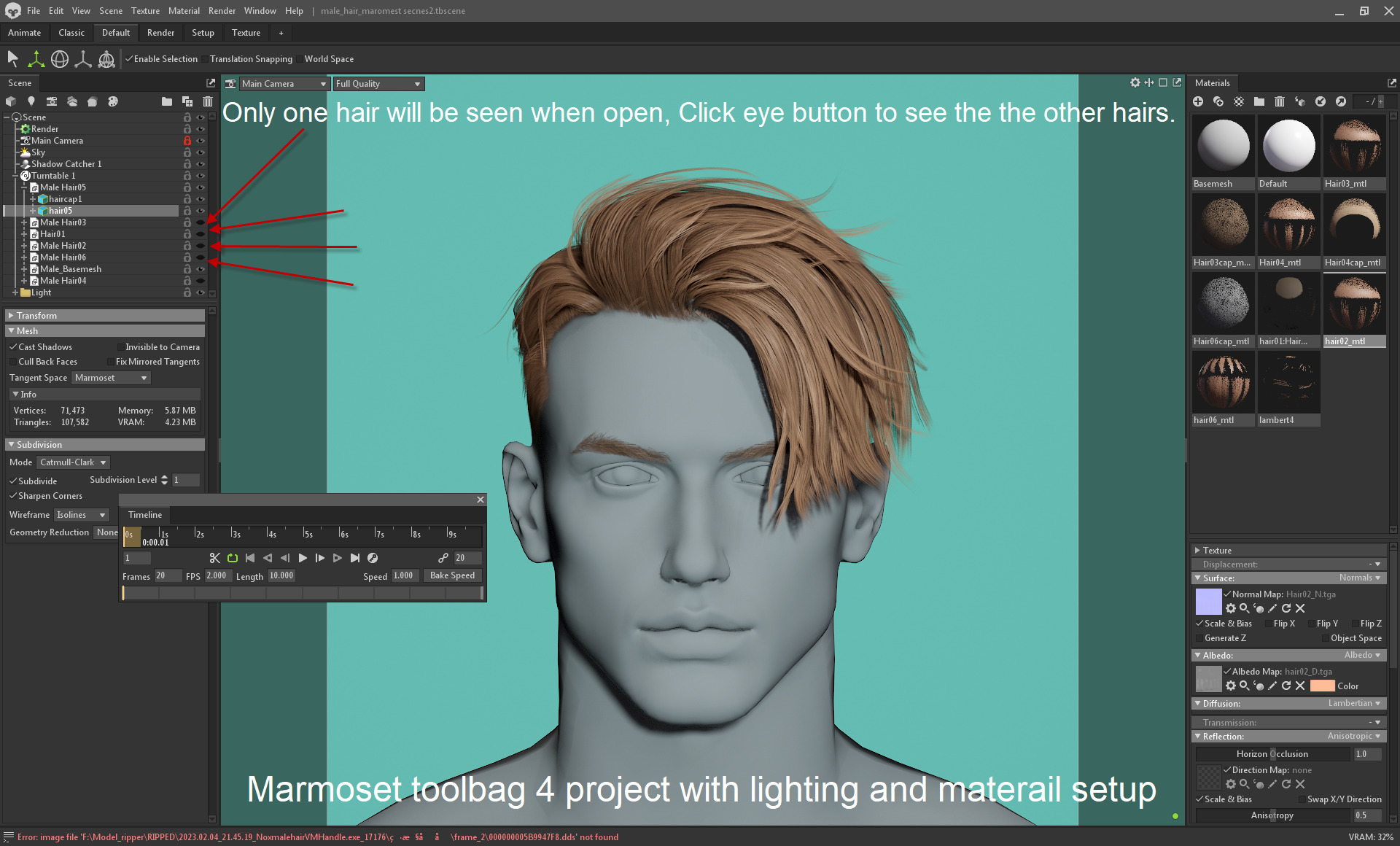 21 Real-time man Hairstyles collection 01 Low-poly 3D model_5