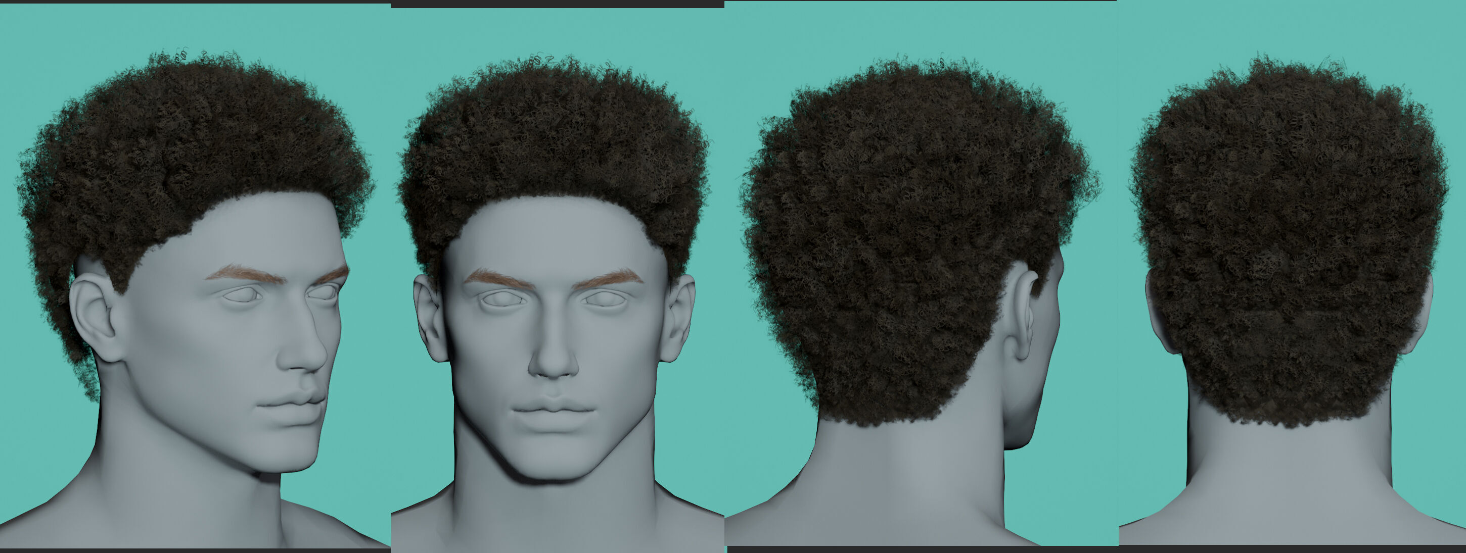 21 Real-time man Hairstyles collection 01 Low-poly 3D model_20